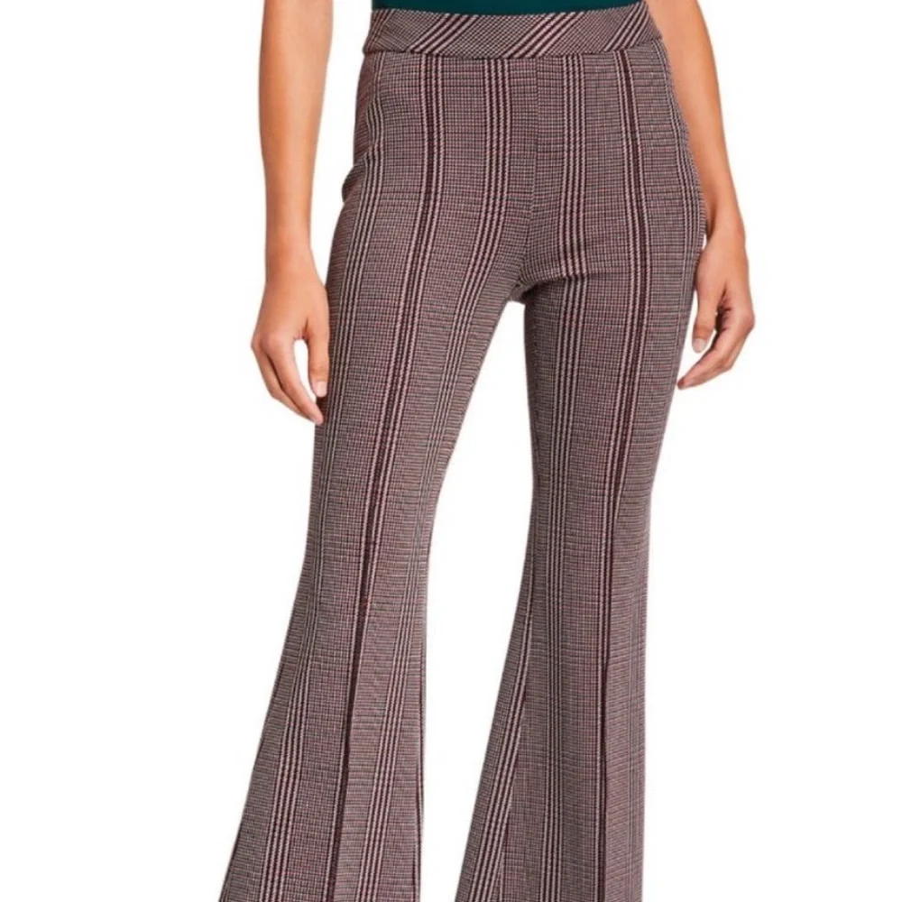 ROSETTA GETTY Pull On Cropped Flare Trousers in Plaid Size XS - Picture 13 of 14